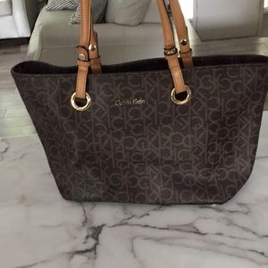 Brown Calvin Klein shoulder purse